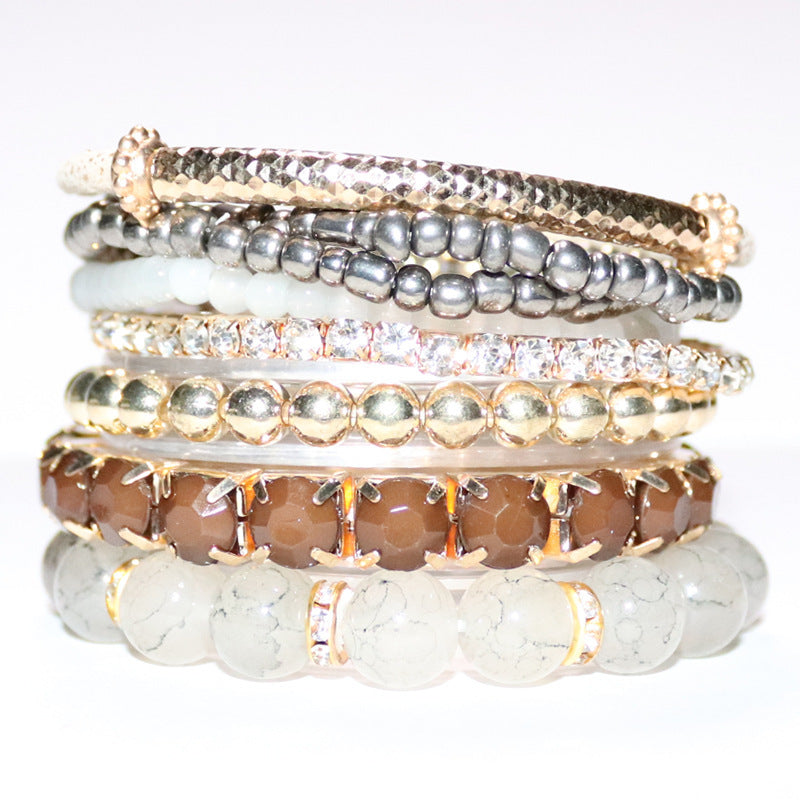 Wholesale Bohemian Glass Beads Layered Bracelet Set